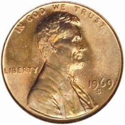 1969-S Lincoln Cent MS-67 RD (PCGS)