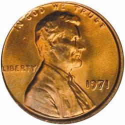 1971 Lincoln Cent MS-67 RD (PCGS)