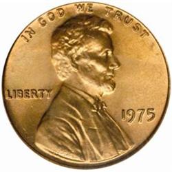 1975 Lincoln Cent MS-67 RD (PCGS)