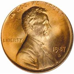 1987-D Lincoln Cent MS-68 RD (PCGS)