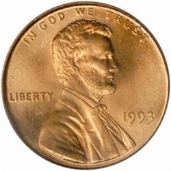 1993 Lincoln Cent MS-68 RD (PCGS)