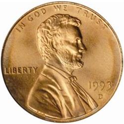 1993-D Lincoln Cent MS-69 RD (PCGS)