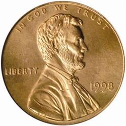 1998 Lincoln Cent MS-68 RD (PCGS)
