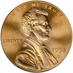 1998-D Lincoln Cent MS-68 RD (PCGS)