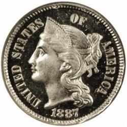 1887/6 Nickel 3C. FS-007 PR66 Ultra Cameo (NGC)