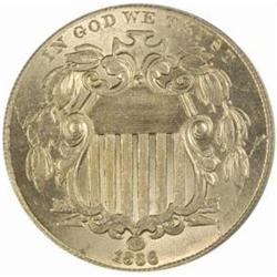 1866 Shield Nickel Rays MS-64 (PCGS) CAC