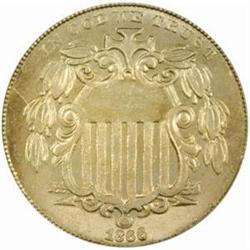 1866 Shield Nickel Rays MS-64 (PCGS)