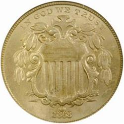 1868 Shield Nickel MS-64 (NGC)