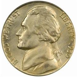 1939-S Jefferson 5C. Rev.of 1940. MS65FS (PCGS)