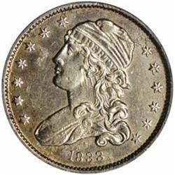 1833 Cap Bust 25C. B-1 Rarity-2 AU Details