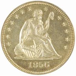 1856 Seated Liberty 25C. Briggs 10-H PR64PCGS CAC