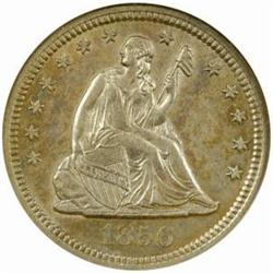 1856-S Seated Liberty 25C Briggs 2-C MS-61 (NGC)