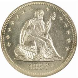 1857-O Seated Liberty 25C. Briggs 2-B MS63 (PCGS)