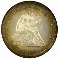 1862 Seated Liberty Quarter MS-66 (NGC)
