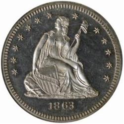 1863 Seated Liberty Quarter PR64 Cameo (NGC) CAC