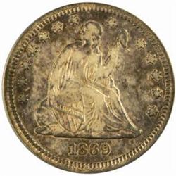 1869 Seated Liberty Quarter VF-30 (ANACS)