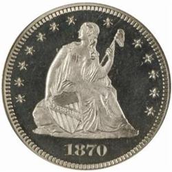 1870 Seated Liberty Quarter PR65 DCam (PCGS)