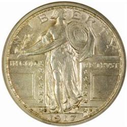 1917-D Standing Liberty 25C.Type I AU-58 FH (NGC)