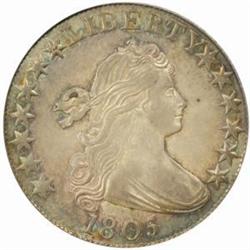 1805 Drape Bust 50C. O-104 Rarity-4 AU58 PCGS CAC