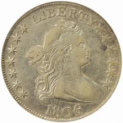 1806 Drape Bust 50C. R-3 6/Inverted 6. EF45 NGC