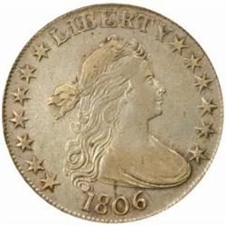 1806 Drape Bust 50C. Pointed 6, No Stem EF45 PCGS
