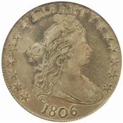 1806 Drape Bust 50C. Pointed 6, No Stem EF45 PCGS