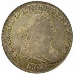 1806 Drape Bust 50C Pointed 6, Stem VF35 PCGS CAC