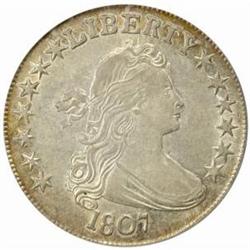 1807 Drape Bust 50C. O-105 Rarity-1 AU50 PCGS OGH