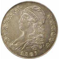 1807 Cap Bust 50C. Large Stars, 50/20 AU50 (PCGS)