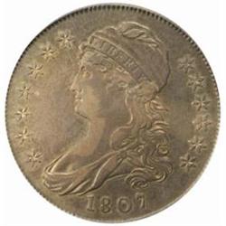 1807 Cap Bust 50C. O-113 R-2 Sm Stars. EF40 PCGS