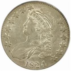1824/4 Cap Bust 50C. O-110a Rarity-2 AU55 (PCGS)