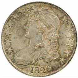 1826 Capped Bust 50C. O-118a R-1. AU58 (PCGS) CAC