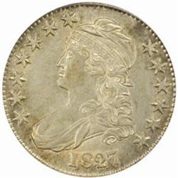 1827 Capped Bust 50C. Square Base 2 AU58 PCGS CAC
