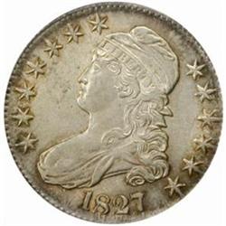 1827 Capped Bust 50C. Square Base 2 AU-55 (PCGS)