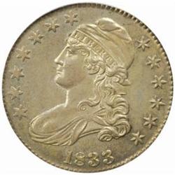 1833 Capped Bust 50C. O-102 Rarity-1 MS-62 (PCGS)
