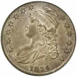 1834 Cap Bust 50C.Sm Date,SmLetters MS62 PCGS CAC