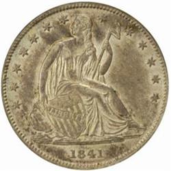 1841-O Seat Liberty 50C. WB-101 Large O AU-58 NGC