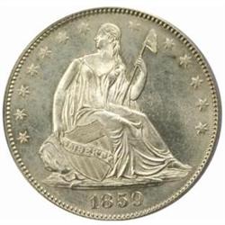 1859 Seated Liberty 50C. MS-64 (PCGS)