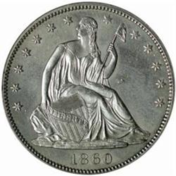 1860 Seated Liberty 50C. MS-62 (ANACS)