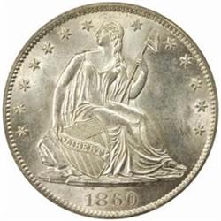 1860-S Seated Lib 50C. WB-101 Large S. MS64 PCGS