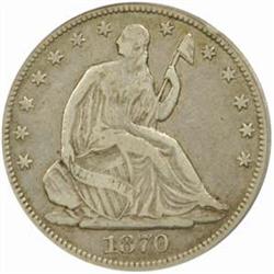 1870-CC Seated Liberty 50C. VF-30 (PCGS)