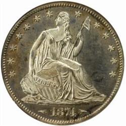 1874 Seated Liberty 50C. Arrows PR64Cam (NGC)