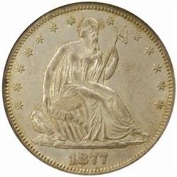 1877-S Seated Lib. 50C. Variety II AU58 (NGC)
