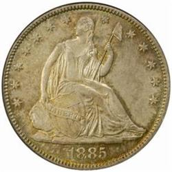 1885 Seated Liberty 50C. MS-61 (NGC)