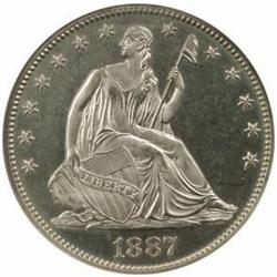 1887 Seated Liberty 50C. PR65 Cameo (NGC)