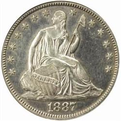 1887 Seated Liberty 50C. MS-62 PL (NGC)