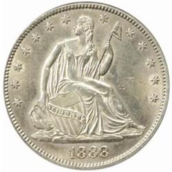 1888 50C. Unc Details-Obv Improperly Cleaned NCS