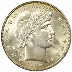 1906-D Barber 50C. MS-64 (PCGS)