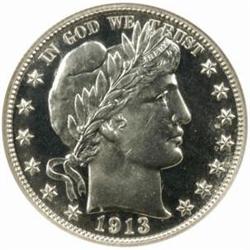 1913 Barber 50C. PR67 Cameo (NGC) CAC