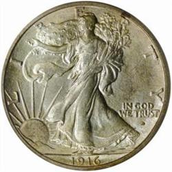 1916-D Walking Liberty 50C. MS65 PCGS. OGH